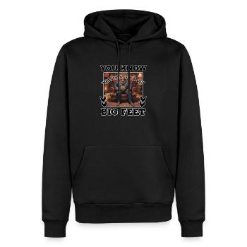 Bigfoot Feet Witz - Lustiges Sasquatch Meme - Männer Premium Bio Hoodie - Schwarz - Vorne - Nico (187cm)