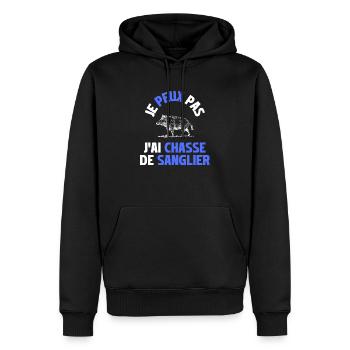 ICH KANN NICHT, ICH HABE WILDSCHWEINE GEJAGT - Männer Premium Bio Hoodie - Schwarz - Vorne - Nico (187cm)