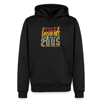 Wahre Legenden werden im Jahr 2005 geboren Vintage Geburtstag - Männer Premium Bio Hoodie - Schwarz - Vorne - Nico (187cm)