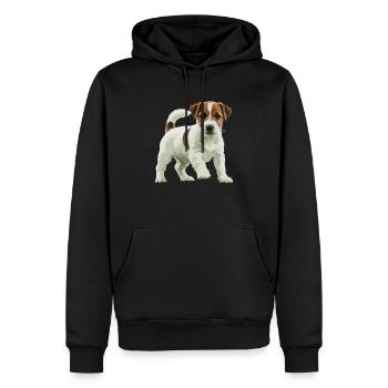 Jack Russell Terrier réel - Sweat à capuche Premium bio Homme - noir - Devant - Nico (187cm)
