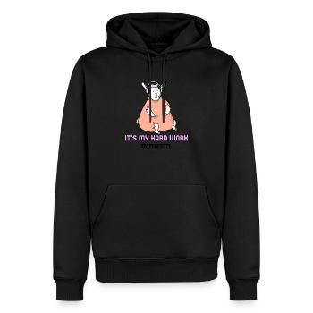 Fitness Funny Quote - Männer Premium Bio Hoodie - Schwarz - Vorne - Nico (187cm)