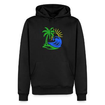 Palme Insel Ozean - Männer Premium Bio Hoodie - Schwarz - Vorne - Nico (187cm)