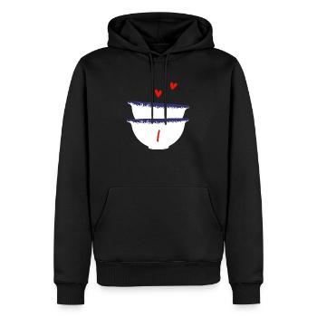 Buchstabe I Bretonische Schalen - Männer Premium Bio Hoodie - Schwarz - Vorne - Nico (187cm)