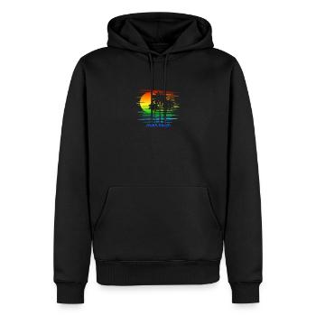 South Beach Miami Florida LGBTQ Regenbogenflagge - Männer Premium Bio Hoodie - Schwarz - Vorne - Nico (187cm)