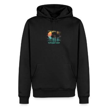 Huntington Beach Californie Souvenir élégant - Sweat à capuche Premium bio Homme - noir - Devant - Nico (187cm)