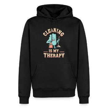Sauberkeit - Männer Premium Bio Hoodie - Schwarz - Vorne - Nico (187cm)