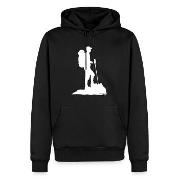 Wander Wanderer Wanderung - Männer Premium Bio Hoodie - Schwarz - Vorne - Nico (187cm)
