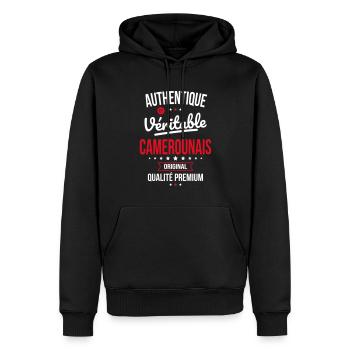Authentique et véritable Camerounais - Original - Sweat à capuche Premium bio Homme - noir - Devant - Nico (187cm)