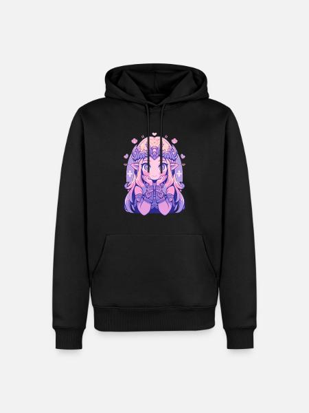 Süße Chibi Prinzessin - Niedliches Märchen-Design - Männer Premium Bio Hoodie - Schwarz