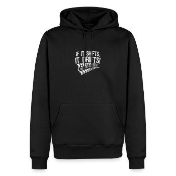 S’IL SE DÉPLACE, IL DÉRIVE ! Garçon Racer Drifting - Sweat à capuche Premium bio Homme - noir - Devant - Nico (187cm)