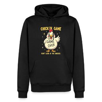 Ne regardez pas le poulet Lustiges Huhn - Sweat à capuche Premium bio Homme - noir - Devant - Nico (187cm)