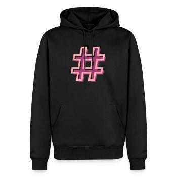 Hashtag - Männer Premium Bio Hoodie - Schwarz - Vorne - Nico (187cm)