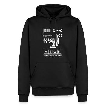 Étiquette du marin - Sweat à capuche Premium bio Homme - noir - Devant - Nico (187cm)