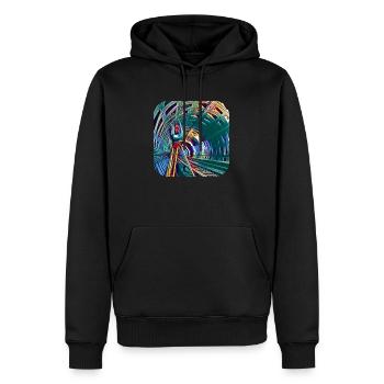 Tunnelvermesser Abgerundet - Männer Premium Bio Hoodie - Schwarz - Vorne - Nico (187cm)