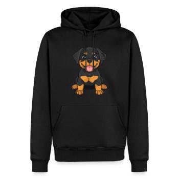 Rottweiler Hund Niedlich - Männer Premium Bio Hoodie - Schwarz - Vorne - Nico (187cm)