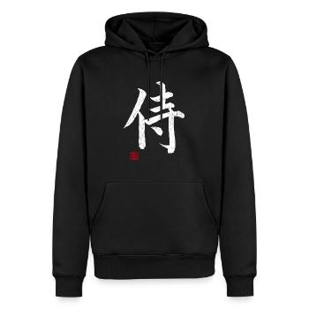 Samurai Kangi schrieb japanische Kampfkünste - Männer Premium Bio Hoodie - Schwarz - Vorne - Nico (187cm)