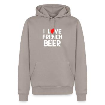 Ich liebe französisches Bier Humor Bier - Männer Premium Bio Hoodie - Taupe - Vorne - Nico (187cm)