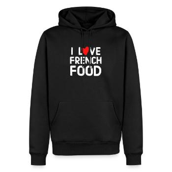 Ich liebe französisches Essen - Männer Premium Bio Hoodie - Schwarz - Vorne - Nico (187cm)