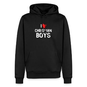 I love Christian Boys I love - Men’s Premium Organic Hoodie - black - Front - Nico (187cm)