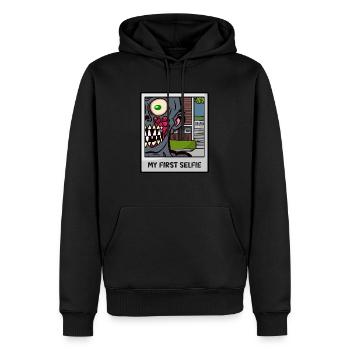 Mon premier selfie - Illustration de zombie amusante - Sweat à capuche Premium bio Homme - noir - Devant - Nico (187cm)