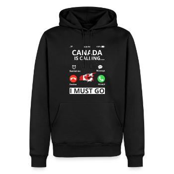 Drapeau du Canada Feuille d’érable Drapeau canadien Canada - Sweat à capuche Premium bio Homme - noir - Devant - Nico (187cm)