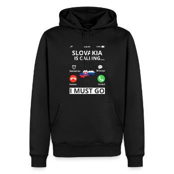 Slovaquie drapeau slovaque vintage drapeau slovaque - Sweat à capuche Premium bio Homme - noir - Devant - Nico (187cm)