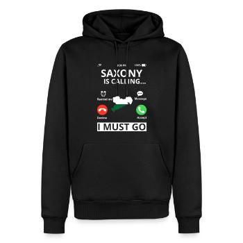 Drapeau de Saxe Drapeau saxon Ossi Holiday SN - Sweat à capuche Premium bio Homme - noir - Devant - Nico (187cm)