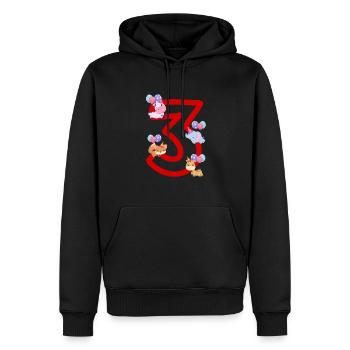 3 Years Boys Girls Birthday Shirt Kids Fun - Men’s Premium Organic Hoodie - black - Front - Nico (187cm)