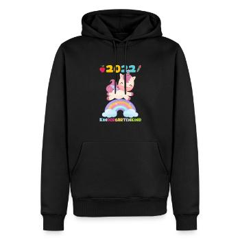 Kindergarten 2022 Ich Komme Einhorn Kita Geschenk - Männer Premium Bio Hoodie - Schwarz - Vorne - Nico (187cm)