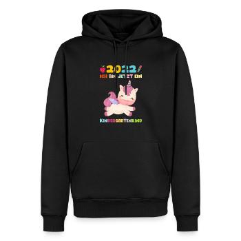 Kindergarten 2022 Ich Komme Einhorn Kita Geschenk - Männer Premium Bio Hoodie - Schwarz - Vorne - Nico (187cm)