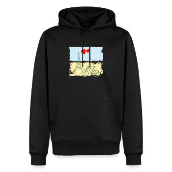 Paris Eiffelturm Frankreich Baguette Stadt Liebe - Männer Premium Bio Hoodie - Schwarz - Vorne - Nico (187cm)