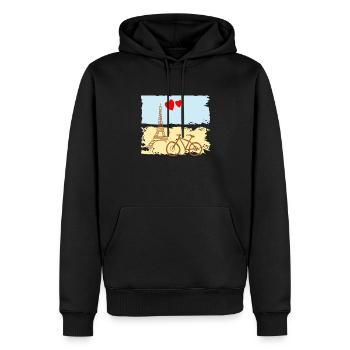 Paris Eiffelturm Frankreich Baguette Stadt Liebe - Männer Premium Bio Hoodie - Schwarz - Vorne - Nico (187cm)