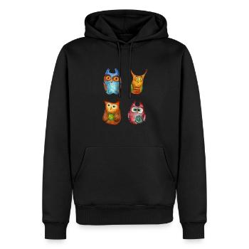 Eule Uhu Tier Waldtier Steinkauz Schleiereulen Fun - Männer Premium Bio Hoodie - Schwarz - Vorne - Nico (187cm)