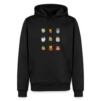 Eule Uhu Tier Waldtier Steinkauz Schleiereulen Fun - Männer Premium Bio Hoodie - Schwarz - Vorne - Nico (187cm)