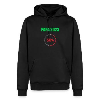 Papa 2023 Chargement de la paternité Devenir papa - Sweat à capuche Premium bio Homme - noir - Devant - Nico (187cm)