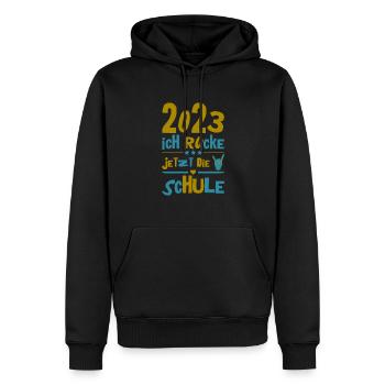 Schulkind 2023 Einschulung Erstklässler Geschenk - Männer Premium Bio Hoodie - Schwarz - Vorne - Nico (187cm)