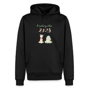 Kindergarten 2023 Süße Tiere Mädchen Jungen Kita - Männer Premium Bio Hoodie - Schwarz - Vorne - Nico (187cm)