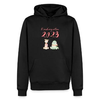 Kindergarten 2023 Süße Tiere Mädchen Jungen Kita - Männer Premium Bio Hoodie - Schwarz - Vorne - Nico (187cm)