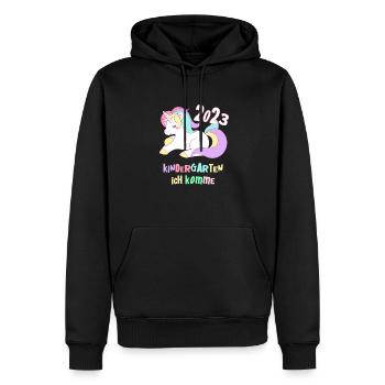 Kindergarten 2023 Einhorn Mädchen Tochter Kita - Männer Premium Bio Hoodie - Schwarz - Vorne - Nico (187cm)