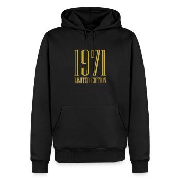 1971 édition limitée anniversaire cadeau femme mari - Sweat à capuche Premium bio Homme - noir - Devant - Nico (187cm)