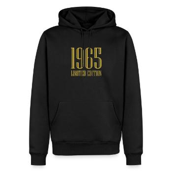 1965 édition limitée anniversaire cadeau femme mari - Sweat à capuche Premium bio Homme - noir - Devant - Nico (187cm)