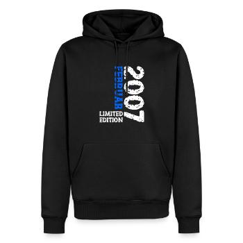 2007 Février Édition Limitée Anniversaire Homme Femme - Sweat à capuche Premium bio Homme - noir - Devant - Nico (187cm)