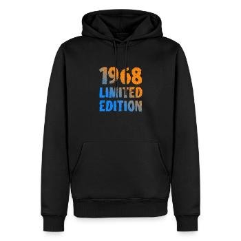1968 édition limitée anniversaire cadeau femme mari - Sweat à capuche Premium bio Homme - noir - Devant - Nico (187cm)