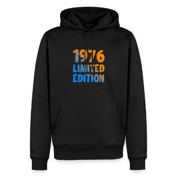 1976 édition limitée anniversaire cadeau femme mari - Sweat à capuche Premium bio Homme - noir - Devant - Nico (187cm)