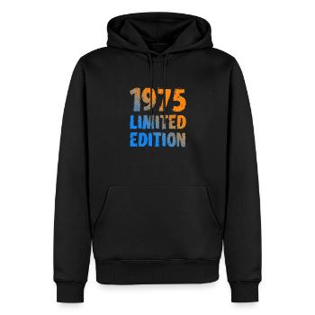 1975 édition limitée anniversaire cadeau femme mari - Sweat à capuche Premium bio Homme - noir - Devant - Nico (187cm)