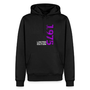 1975 édition limitée anniversaire cadeau femme mari - Sweat à capuche Premium bio Homme - noir - Devant - Nico (187cm)