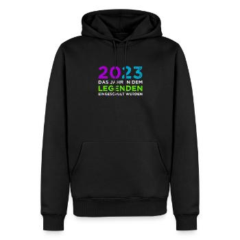 2023 Das Jahr In dem Legenden Eingeschult Werden - Männer Premium Bio Hoodie - Schwarz - Vorne - Nico (187cm)