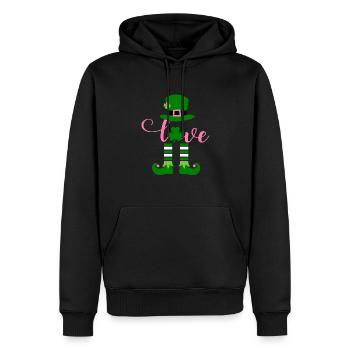 Accessoires de la Saint-Patrick Irlande Trèfle Décoration - Sweat à capuche Premium bio Homme - noir - Devant - Nico (187cm)