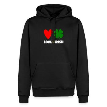 St Patricks Day Accessoires Ireland Shamrock Deko - Männer Premium Bio Hoodie - Schwarz - Vorne - Nico (187cm)