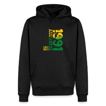 1991 August Limited Edition 32. Geburtstag Outfit - Männer Premium Bio Hoodie - Schwarz - Vorne - Nico (187cm)